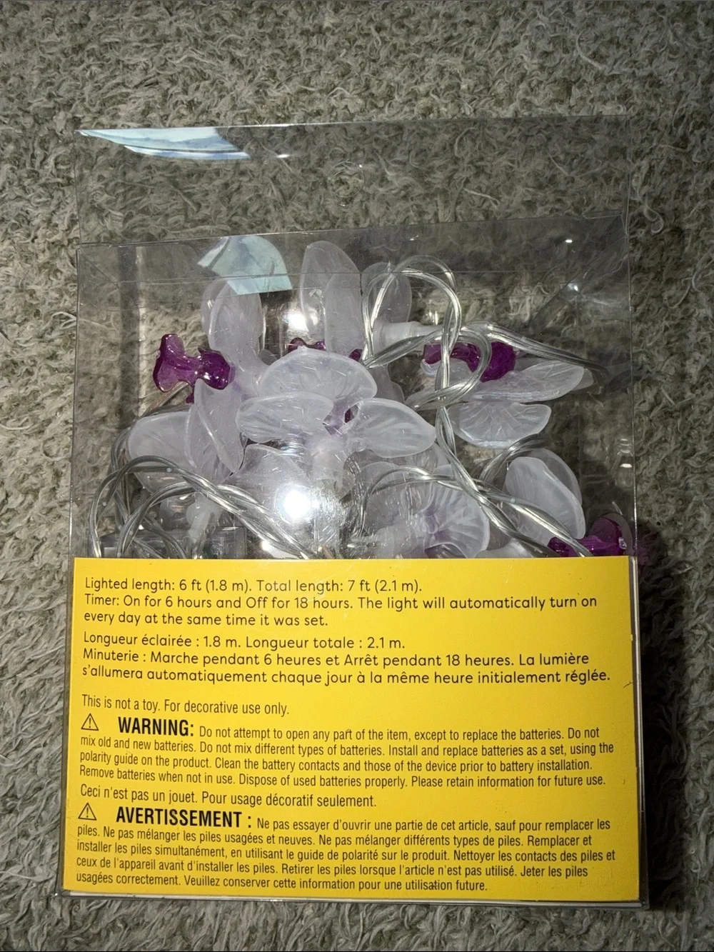 Ashland Purple & Clear Orchid LED String Lights